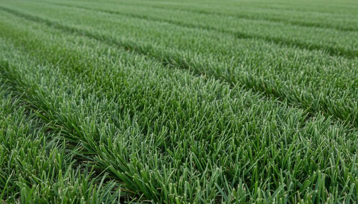Close-up of freshly mowed grass showcasing professional lawn care quality in Modesto, CA