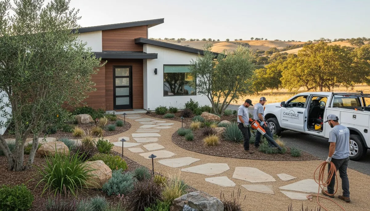 Landscaping team serving Modesto, CA with professional lawn care and landscape maintenance