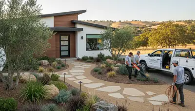 Landscaping team serving Modesto, CA with professional lawn care and landscape maintenance