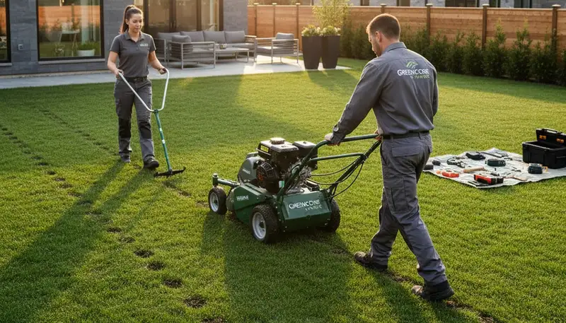 Professional lawn aeration service in Modesto, CA for healthier grass and stronger root growth
